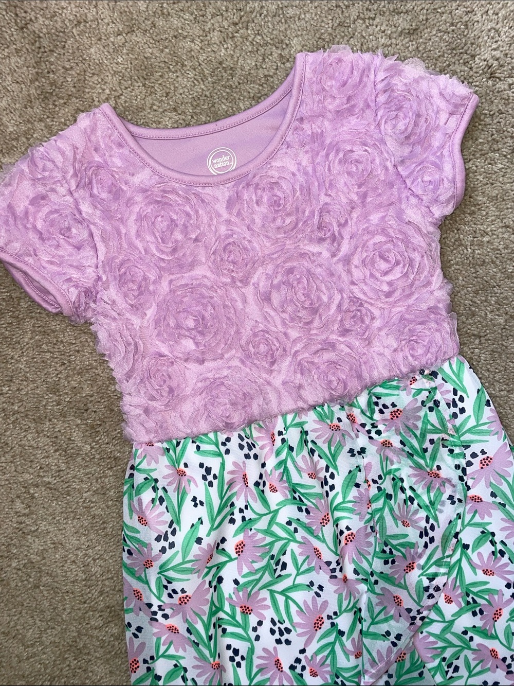 Lilac Flouncy Lighweight dress with Roses